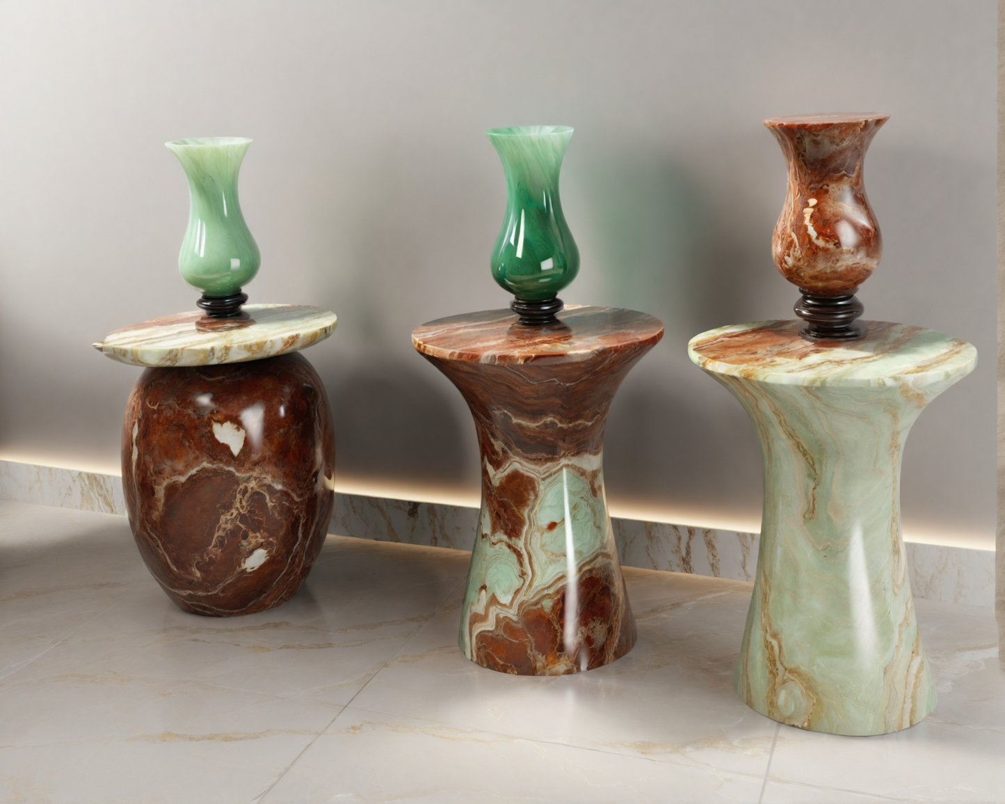 Onyx and Marble Accent Tables