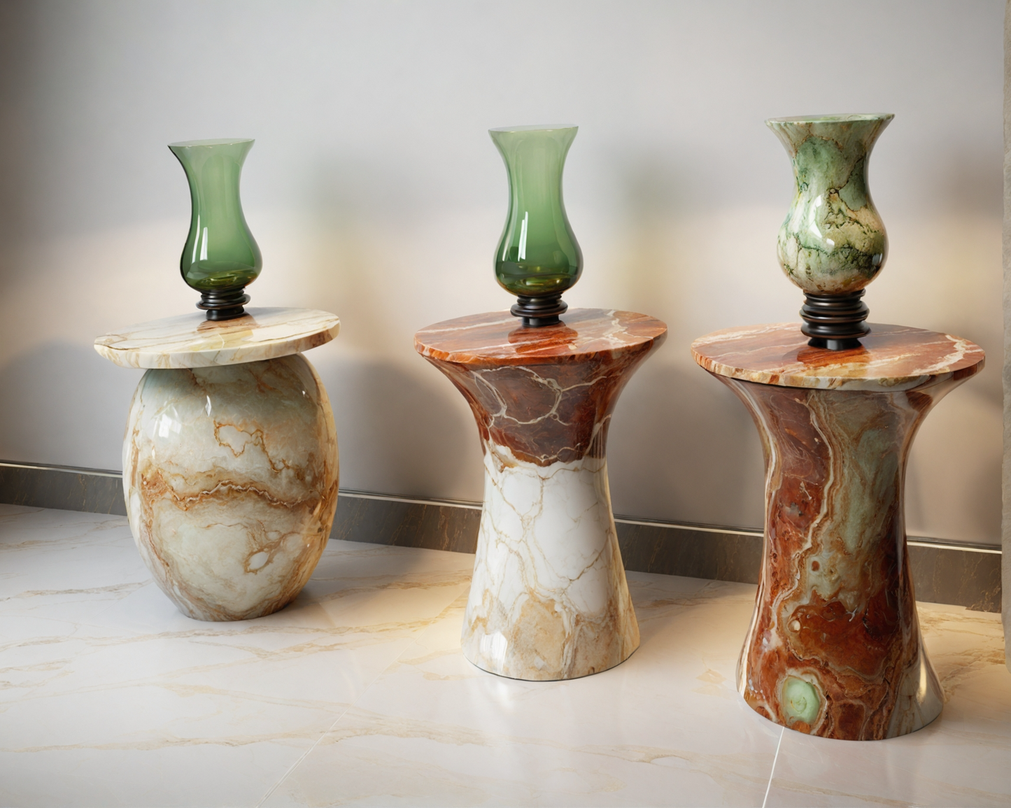 Onyx and Marble Accent Tables