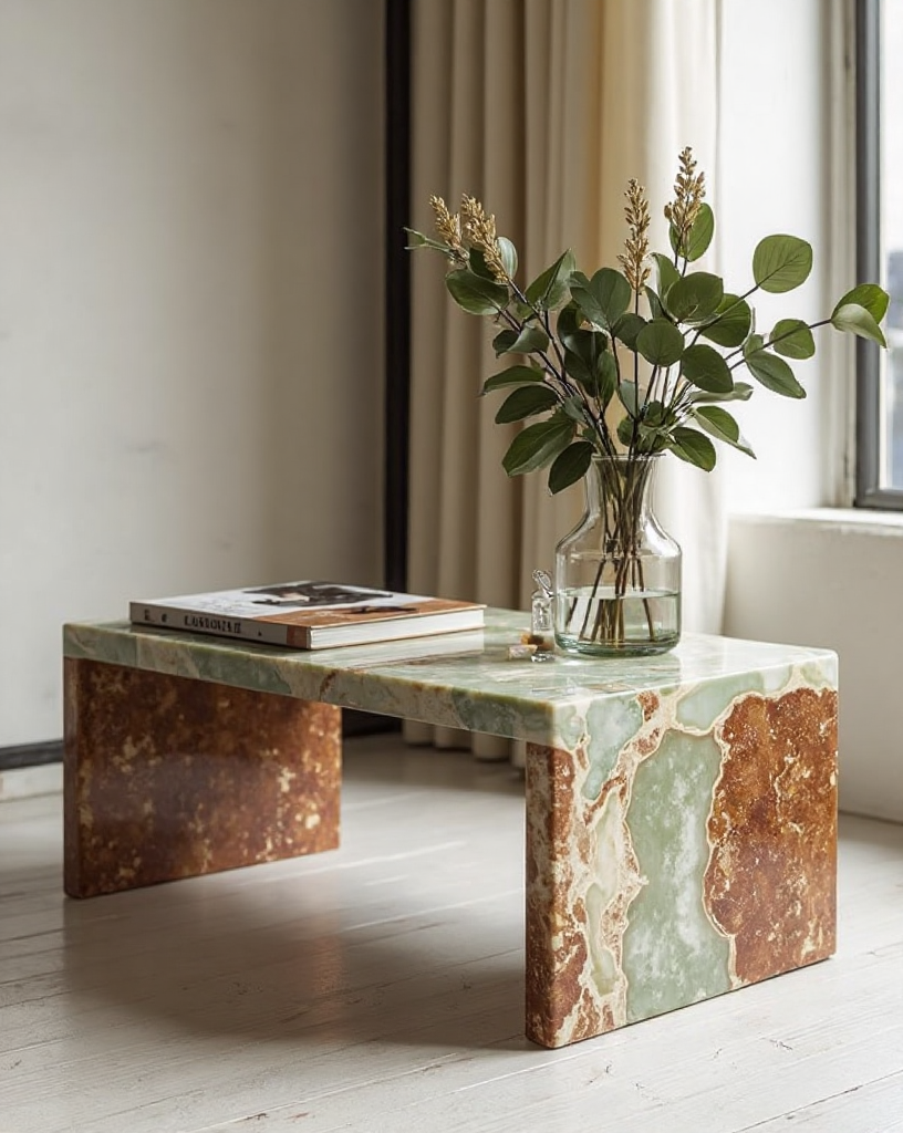 Natural Green Onyx Coffee Table