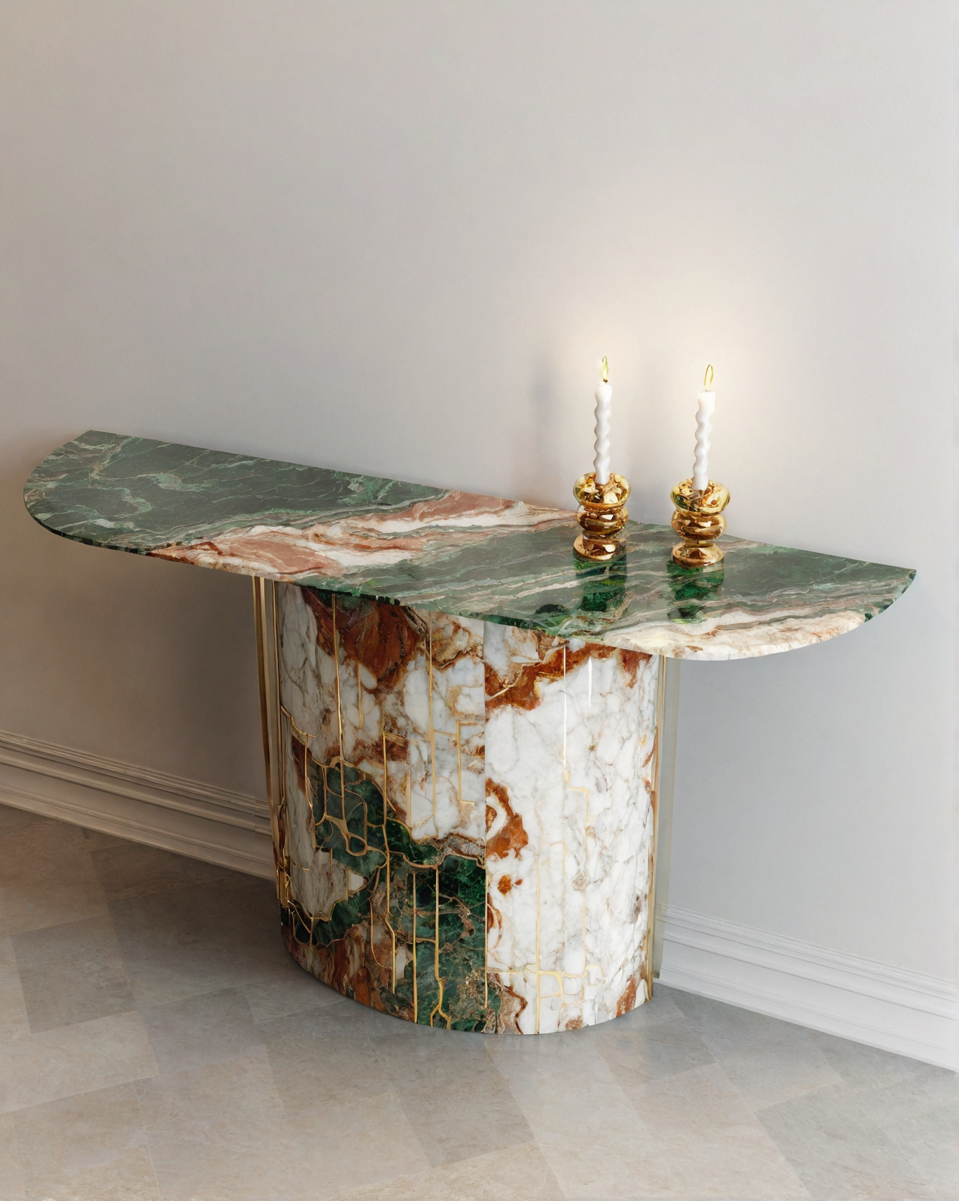Natural Green Onyx Console Table