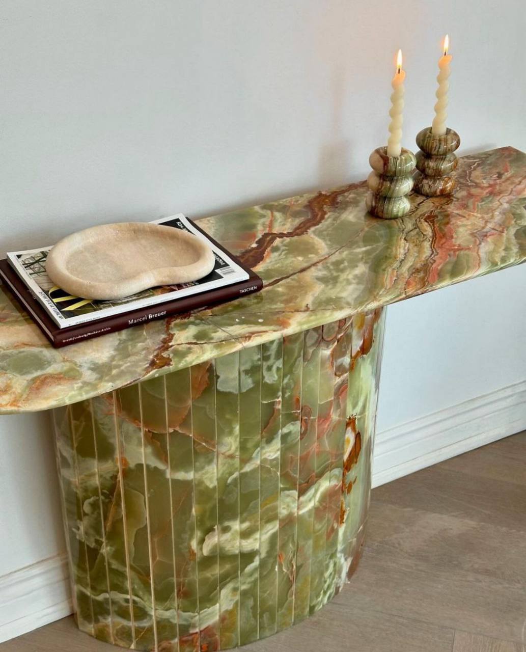 Natural Green Onyx Console Table