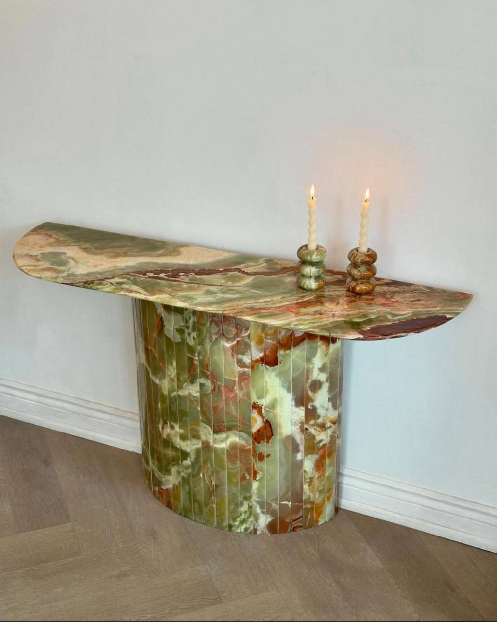 Natural Green Onyx Console Table