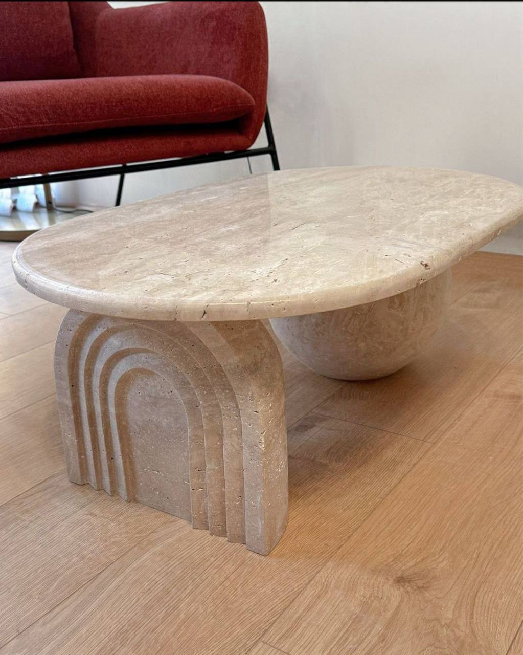 Carved Natural Luxury Travertine and onyx Table Coffee
