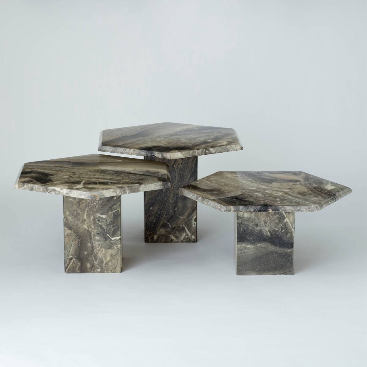 Natural Travertine Onyx And Marble Coffee Table