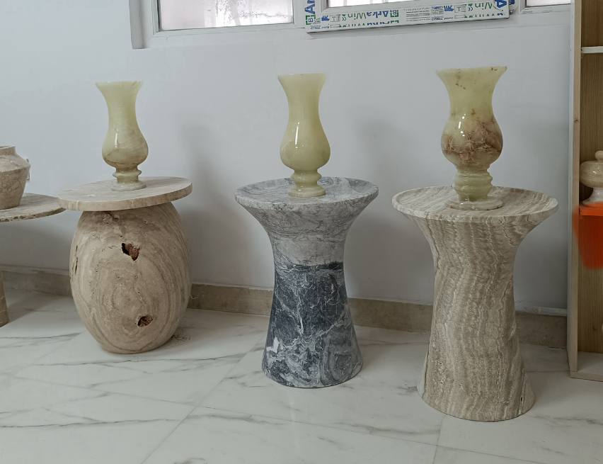 Onyx and Marble Accent Tables
