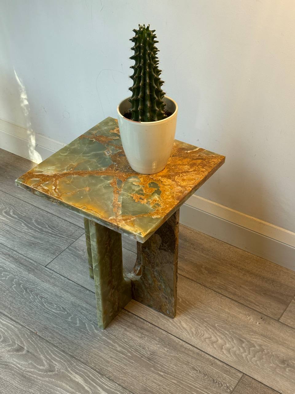 Elegant Modern Onyx Side Tables