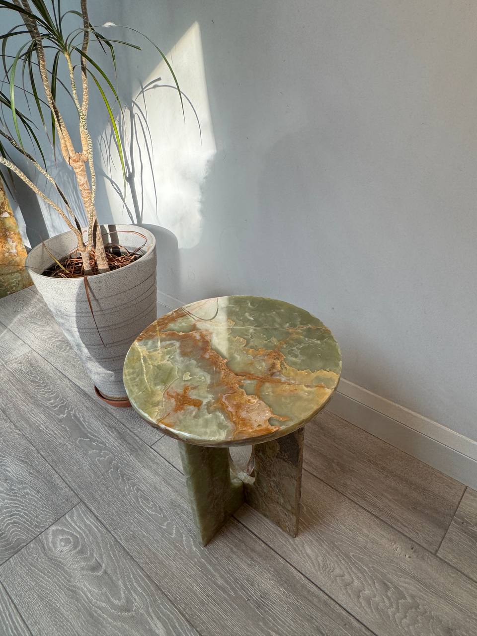 Elegant Modern Onyx Side Tables