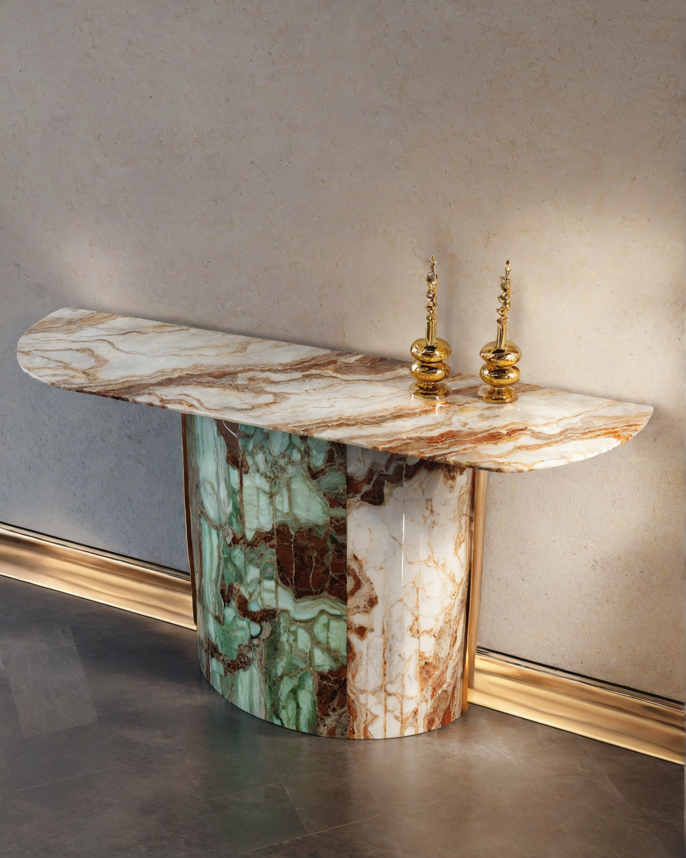 Natural Green Onyx Console Table