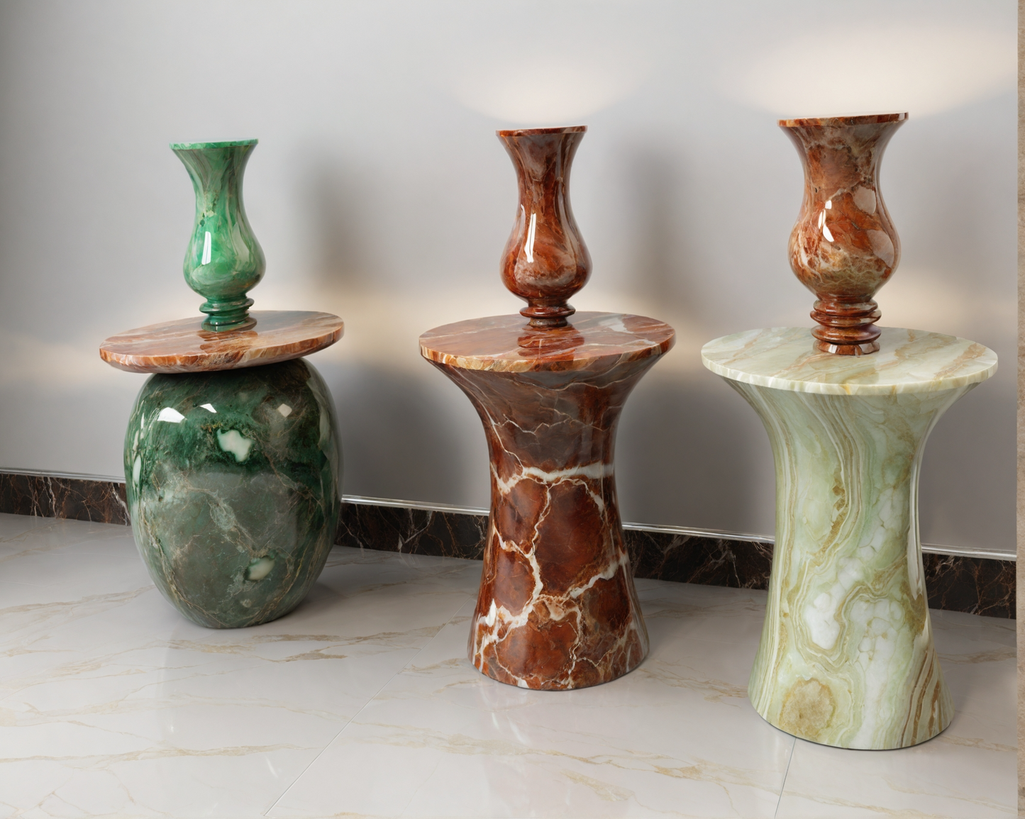 Onyx and Marble Accent Tables