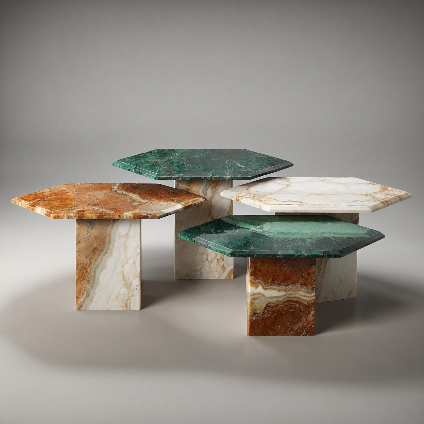 Natural Travertine Onyx  And Marble Coffee Table