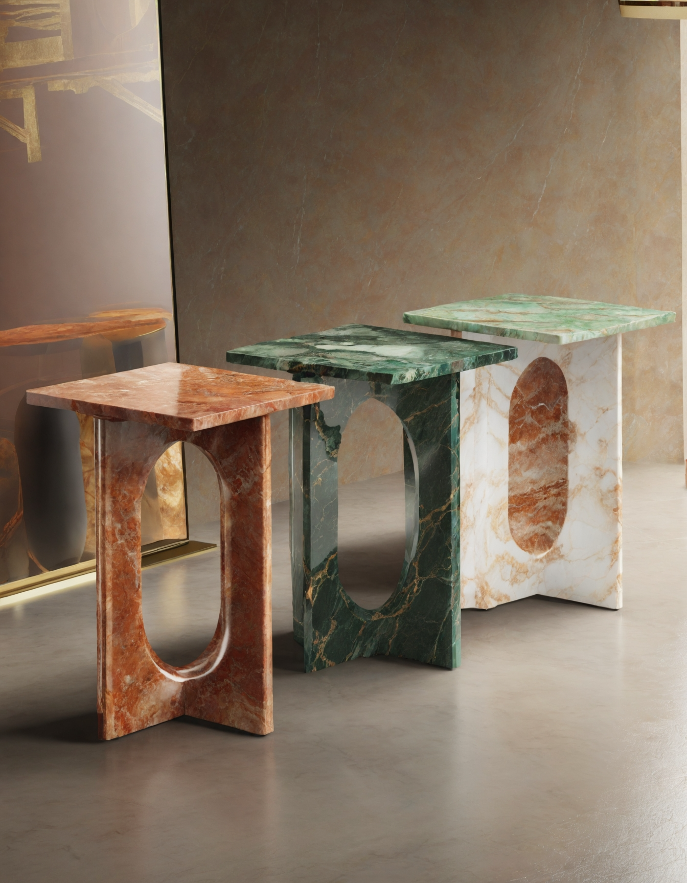 Elegant Modern Marble And Onyx Side Table