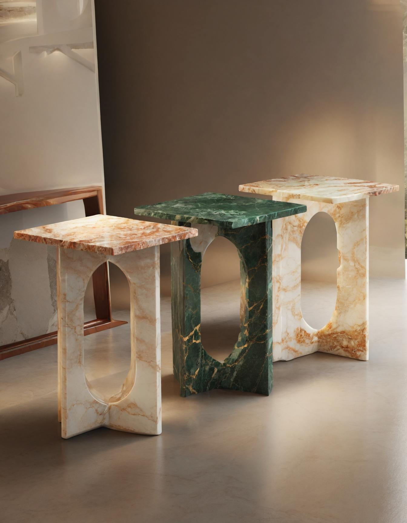 Elegant Modern Marble And Onyx Side Table