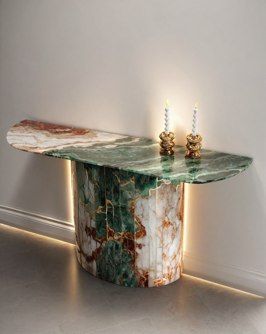 Natural Green Onyx Console Table