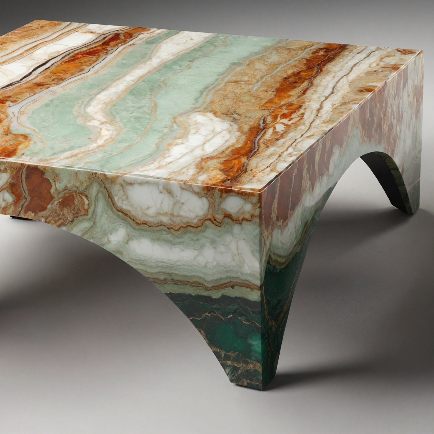 Natural Travertine Onyx and marble Coffee Table