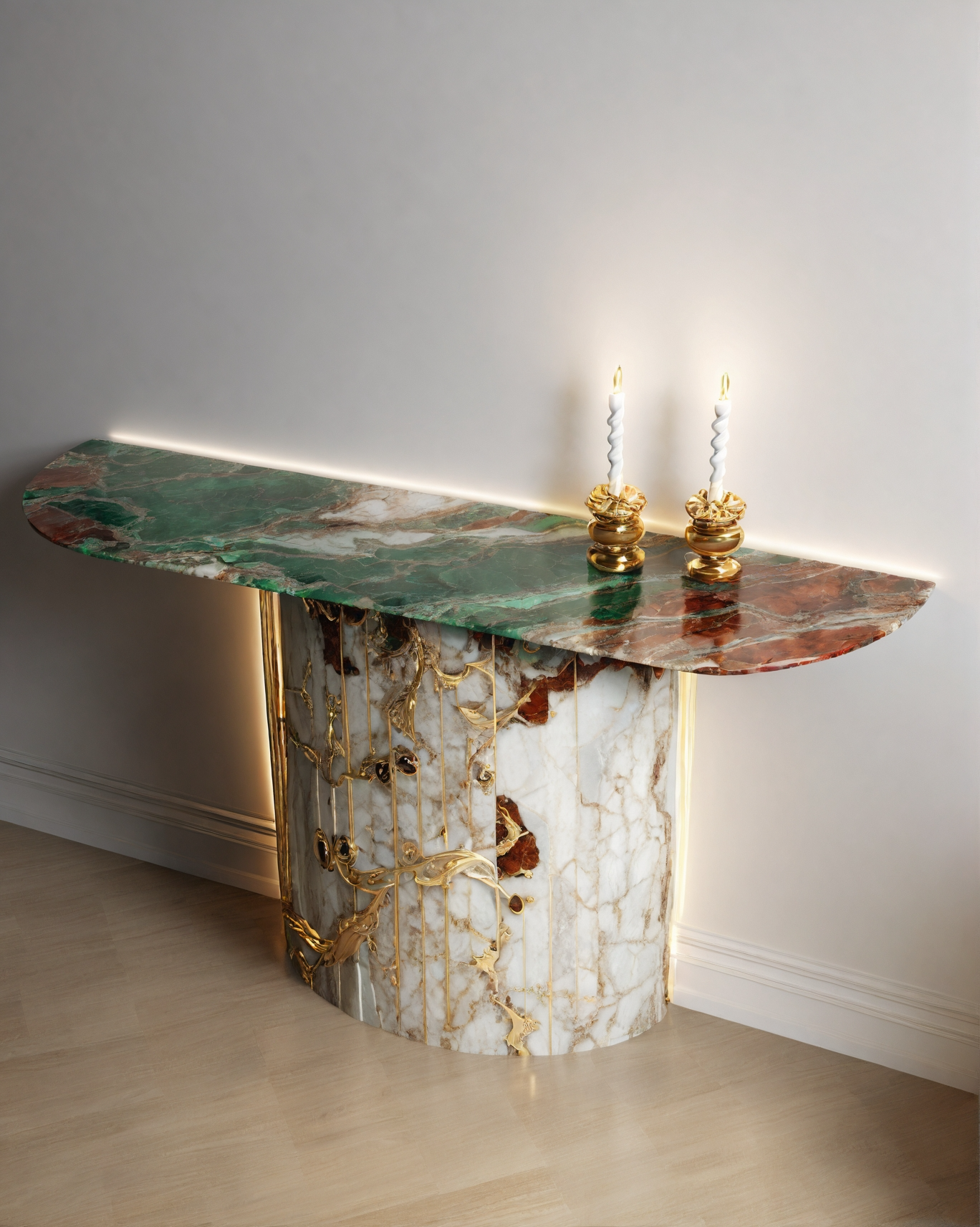 Natural Green Onyx Console Table
