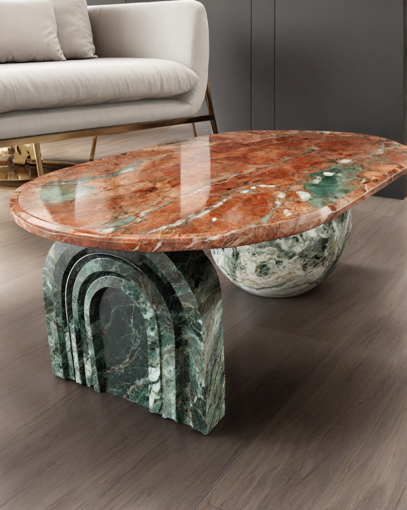 Carved Natural Luxury Travertine and onyx  Table Coffee