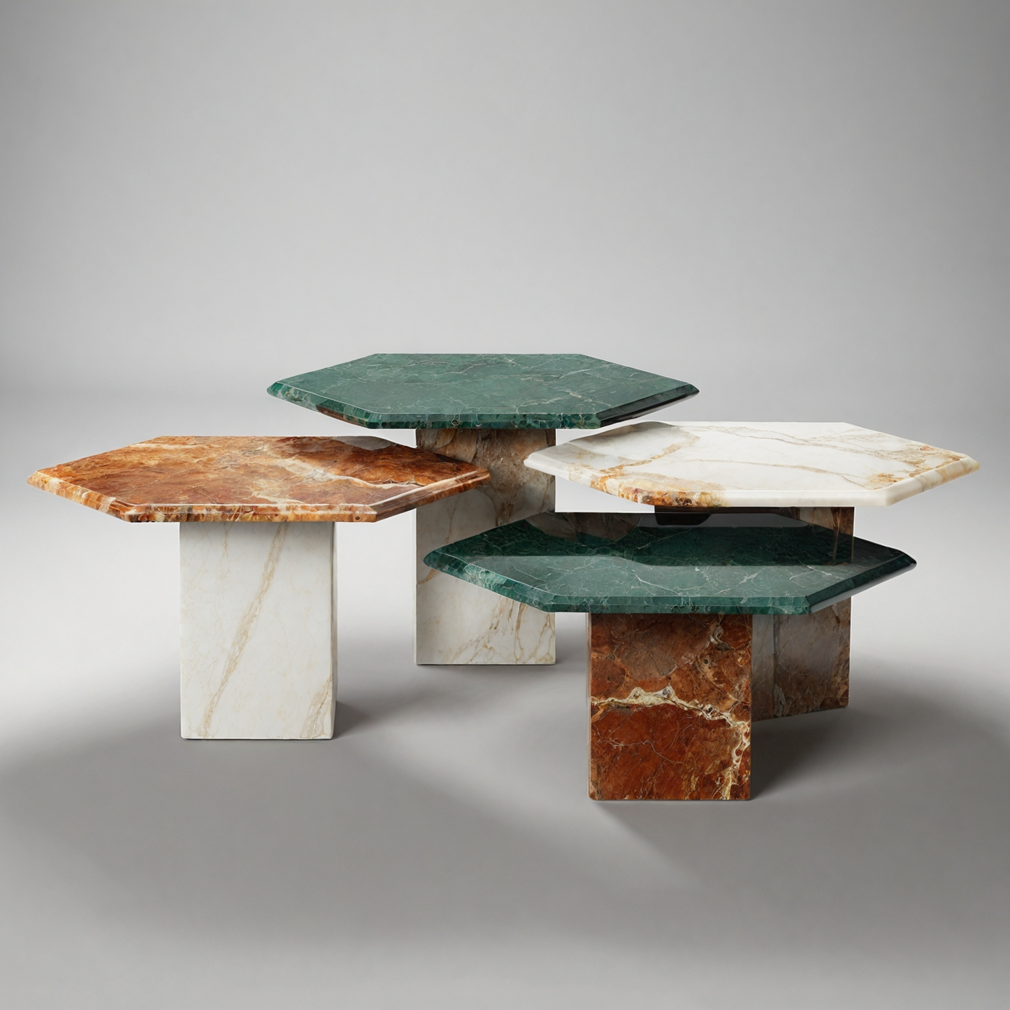 Natural Travertine Onyx  And Marble Coffee Table