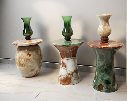 Onyx and Marble Accent Tables