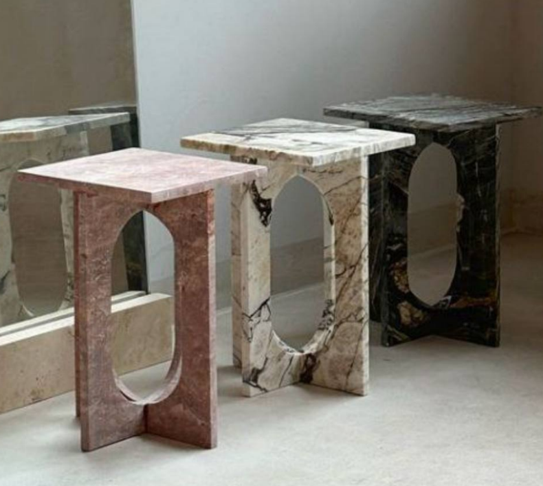 Elegant Modern Marble And Onyx Side Table