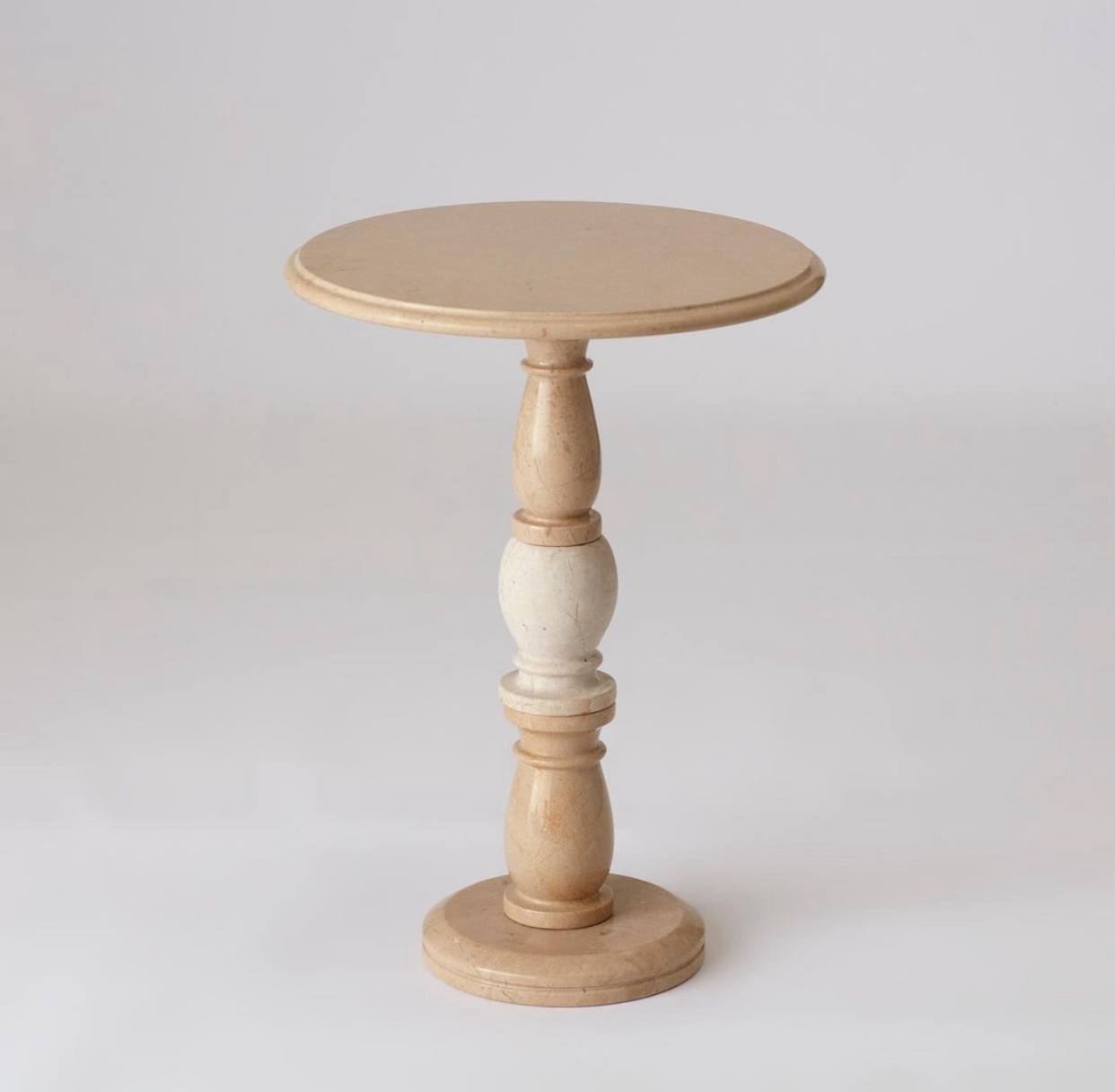 Carved Natural Onyx and Travertine Plant Stand