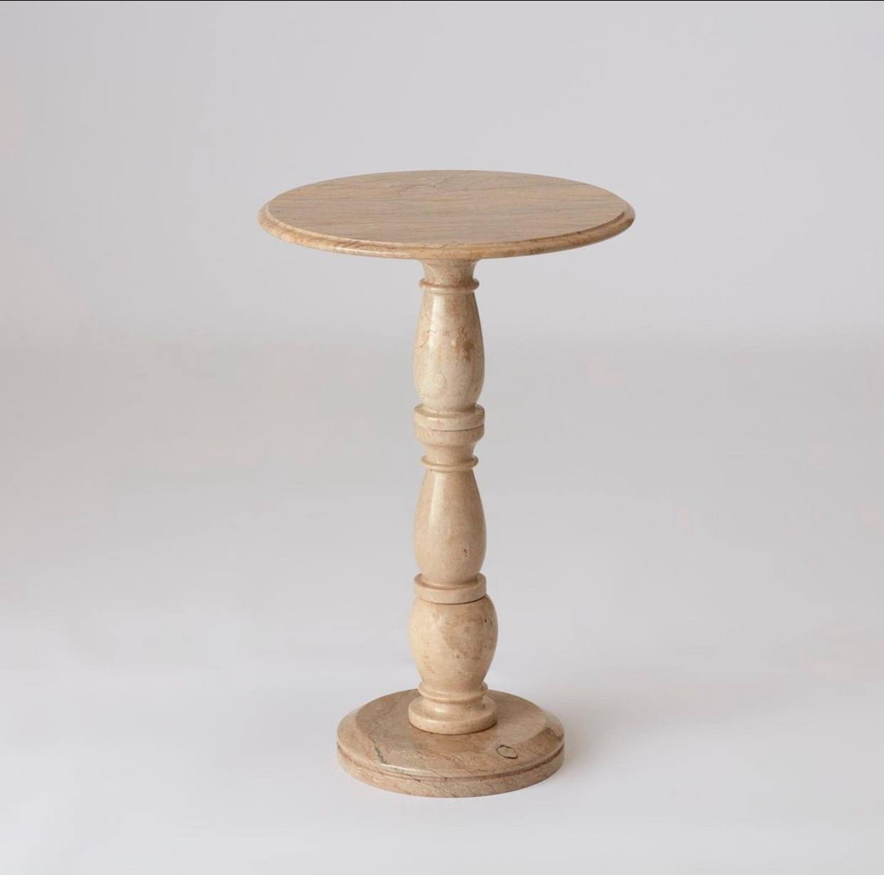 Carved Natural Onyx and Travertine Plant Stand
