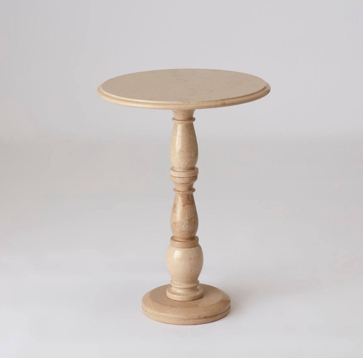 Carved Natural Onyx and Travertine Plant Stand