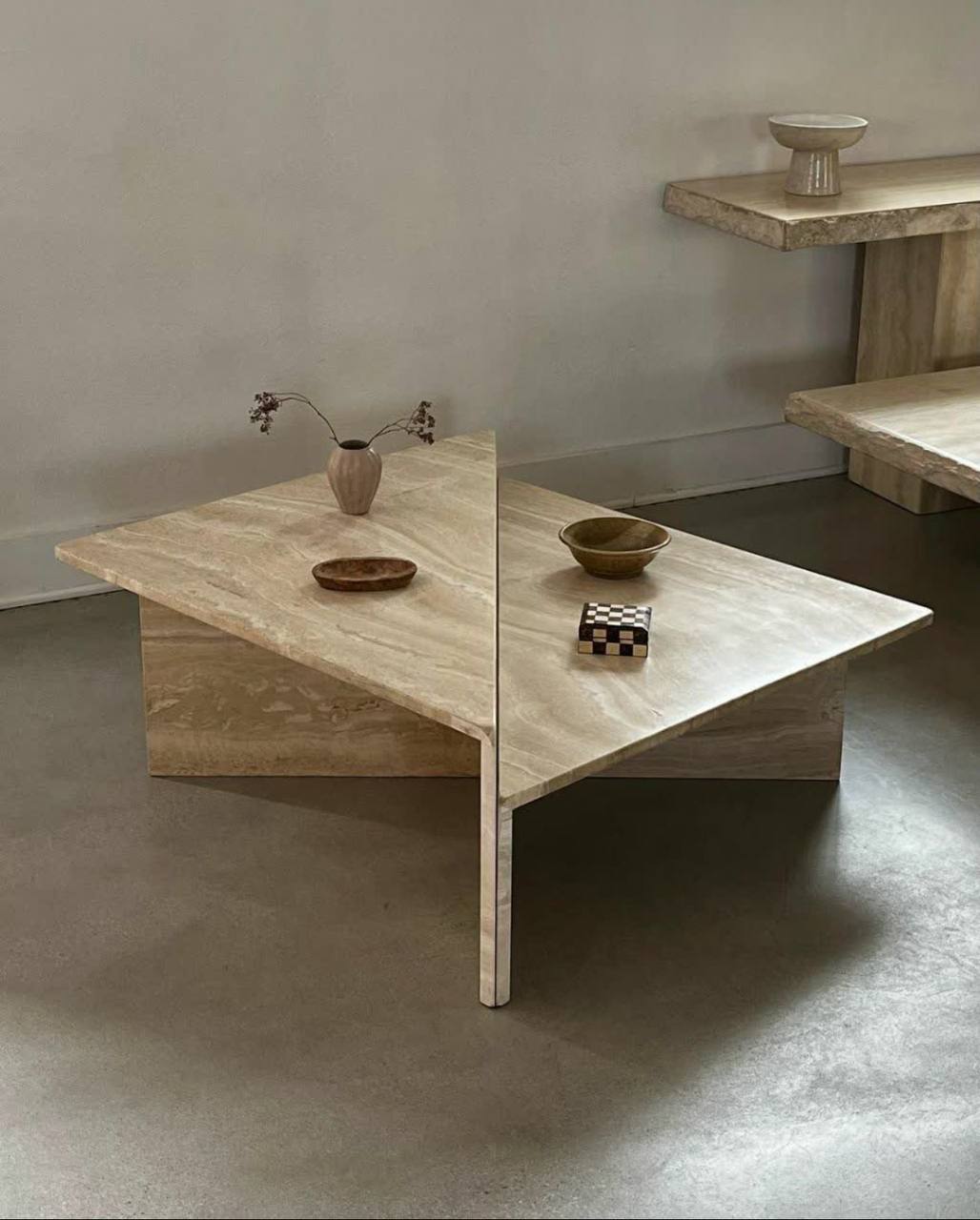 Natural Onyx and Travertine Coffee Table