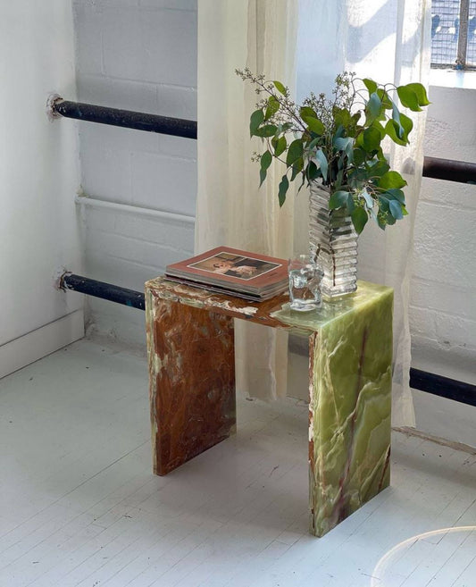 Natural Green Onyx Side Table