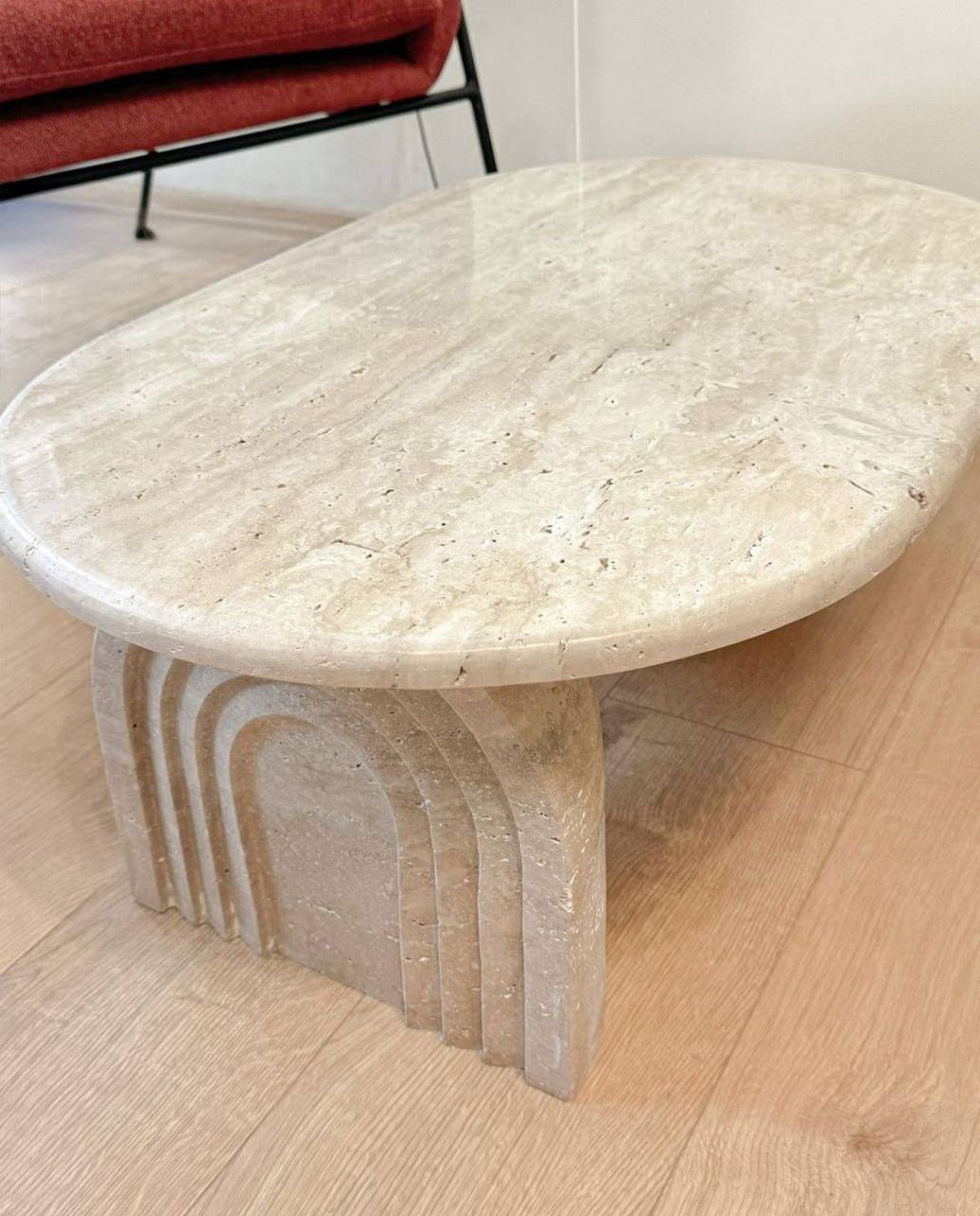 Carved Natural Luxury Travertine and onyx  Table Coffee