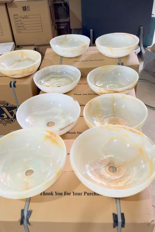 Carved Round Stone Sink