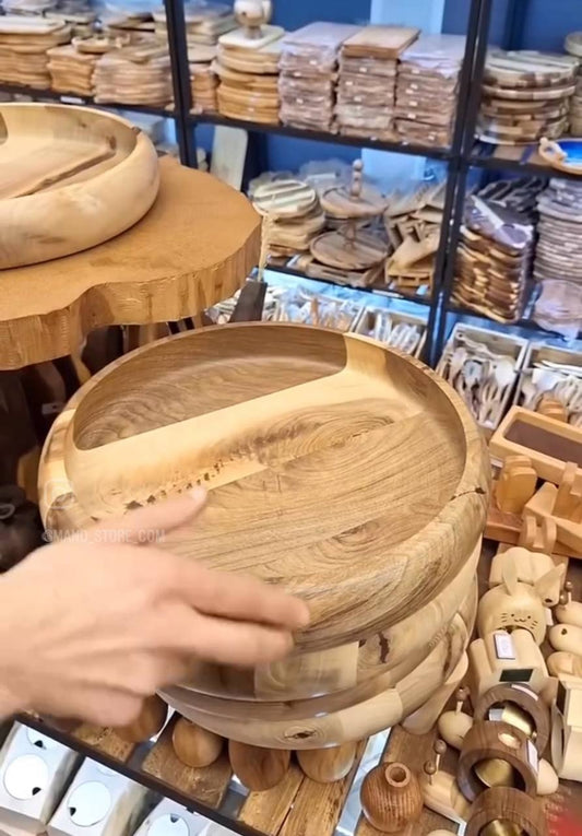 Carved Walnut Wooden Bowl