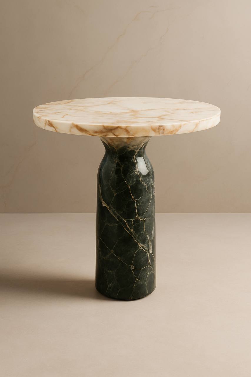 Elegant Modern Marble And Onyx Side Table