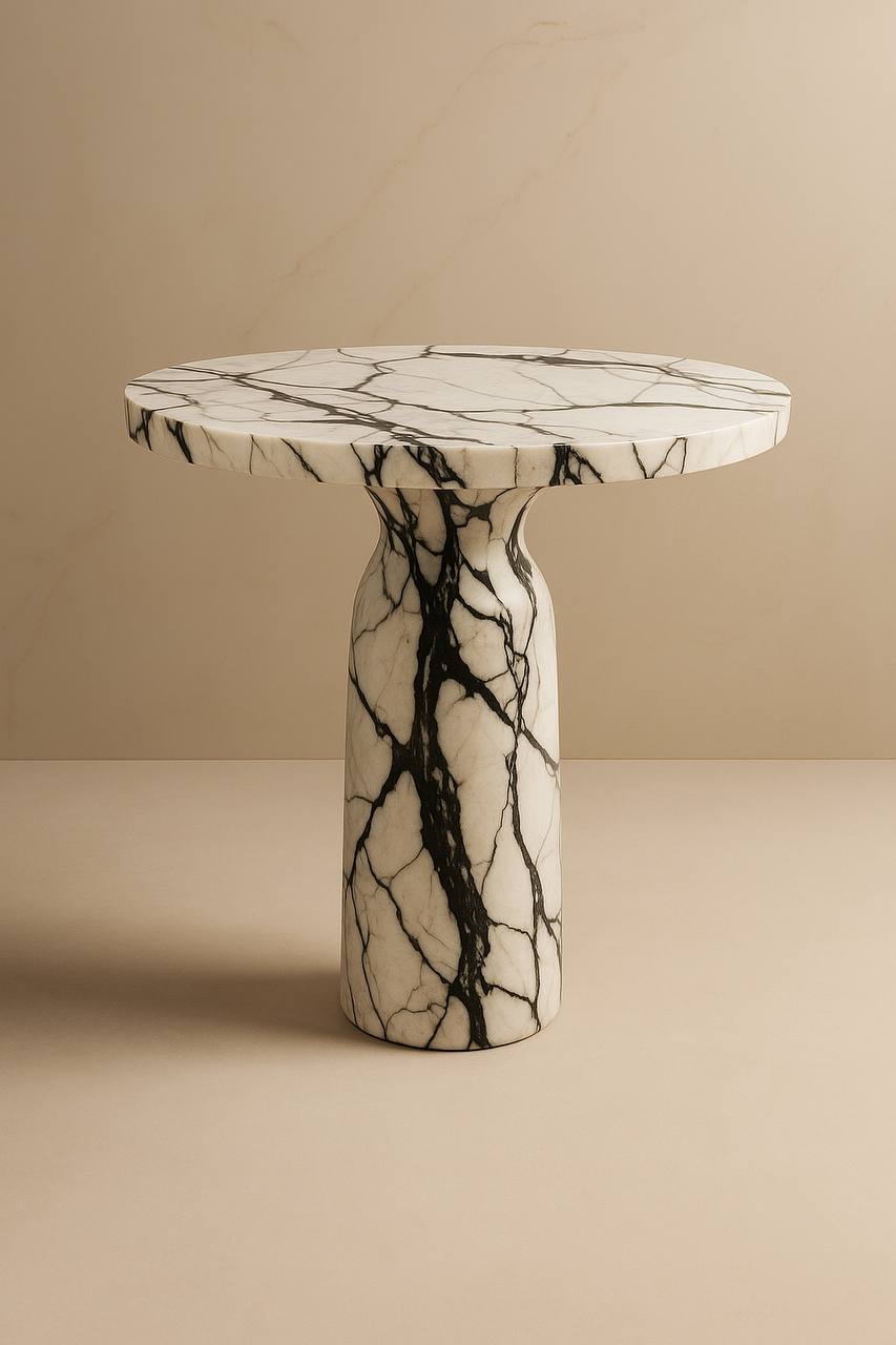 Elegant Modern Marble And Onyx Side Table