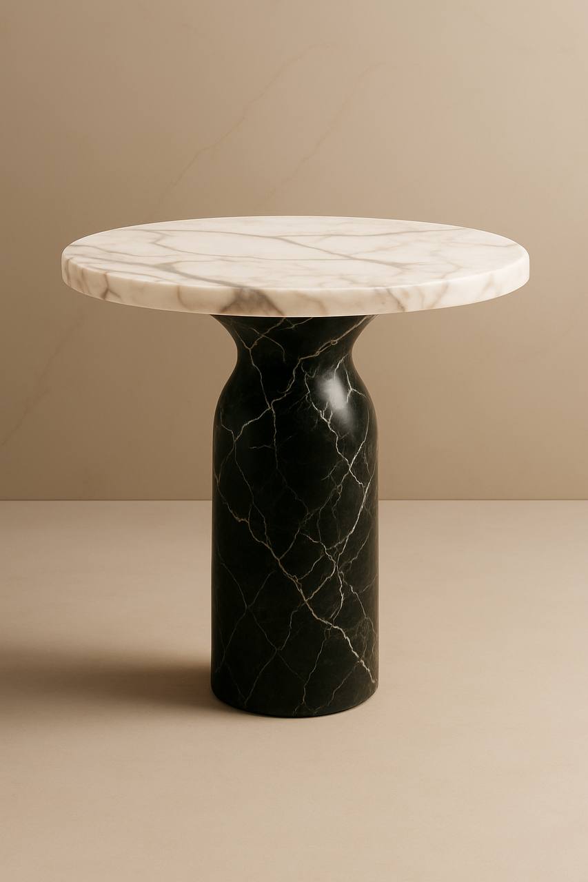 Elegant Modern Marble And Onyx Side Table
