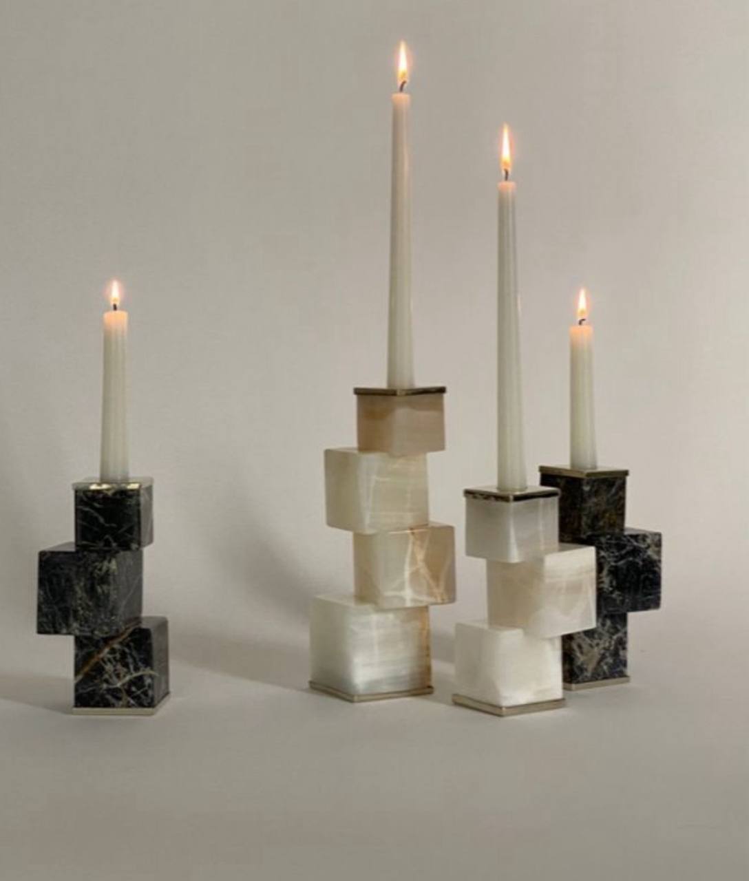 Modern Stone Candle Holders