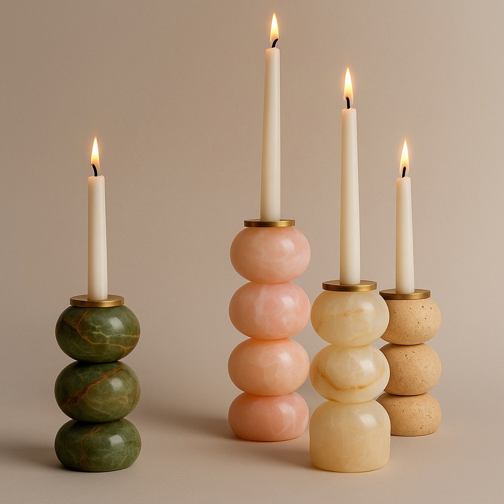 Modern Stone Candle Holders
