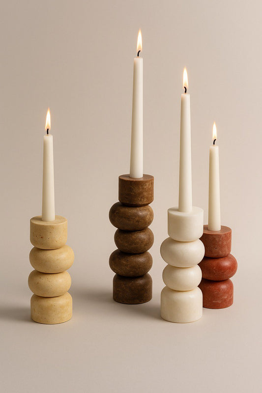 Modern Stone Candle Holders