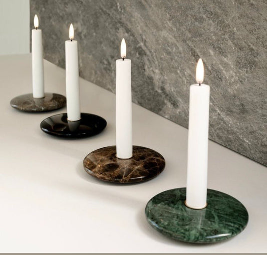 Round Stone Candle Holders