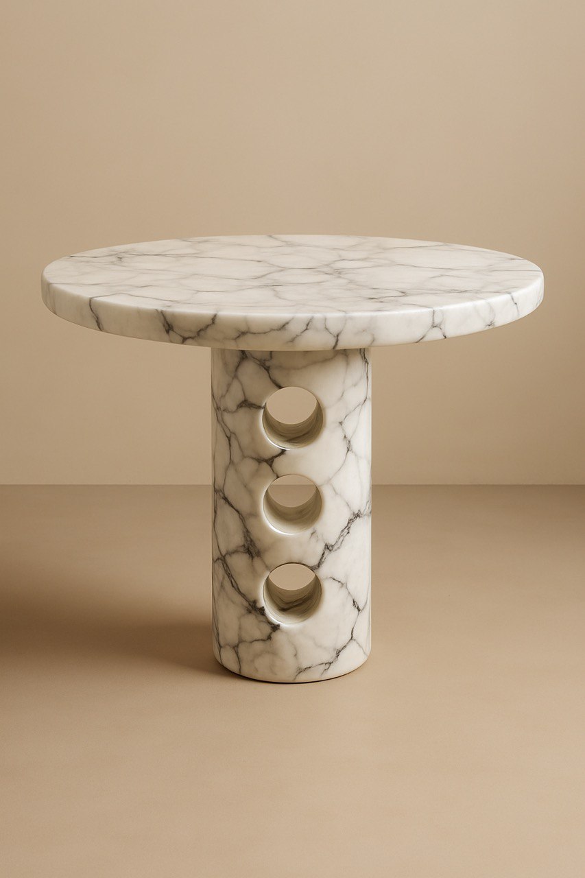 Elegant Modern Marble And Onyx Side Table
