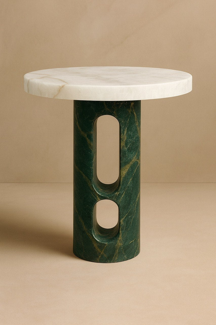 Elegant Modern Marble And Onyx Side Table