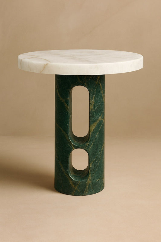 Elegant Modern Marble And Onyx Side Table