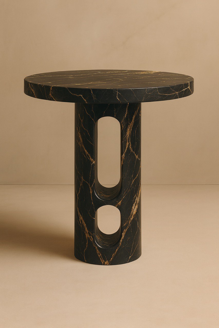 Elegant Modern Marble And Onyx Side Table