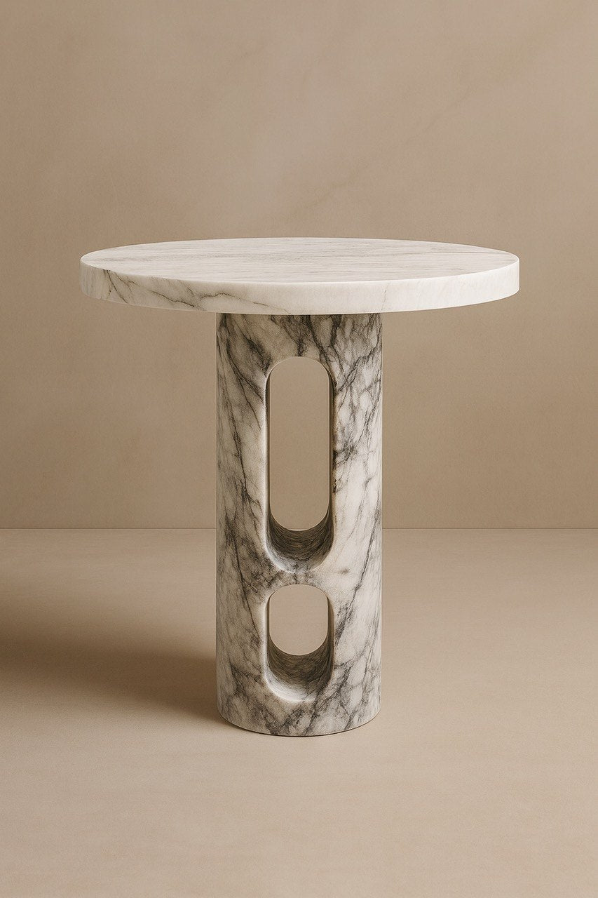 Elegant Modern Marble And Onyx Side Table