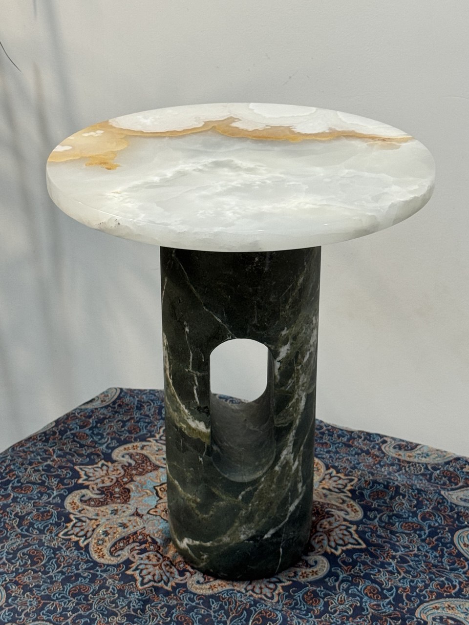 Elegant Modern Marble And Onyx Side Table